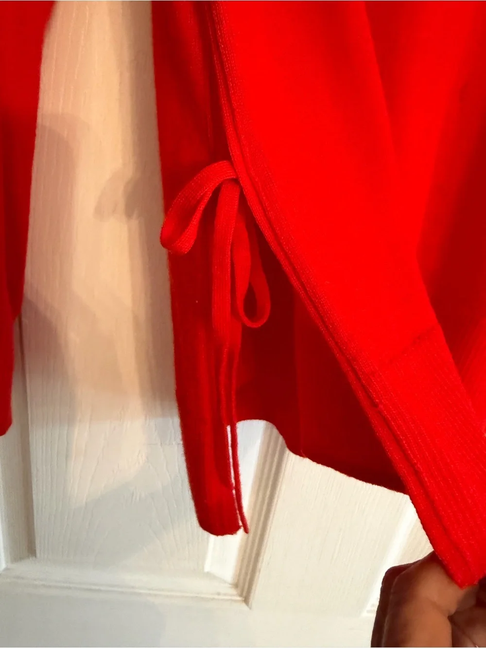 J. Crew Bright Red Tunic Sweater with Side Ties XS